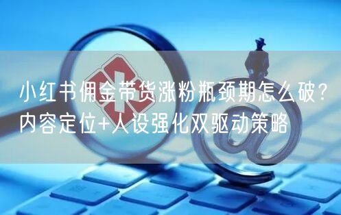 小红书佣金带货涨粉瓶颈期怎么破？内容定位+人设强化双驱动策略