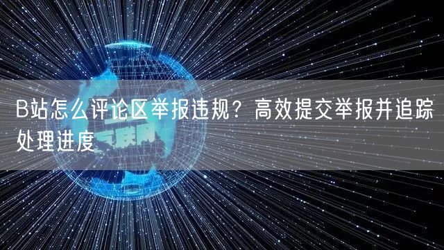 B站怎么评论区举报违规?高效提交举报并追踪处理进度