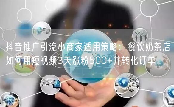抖音推广引流小商家适用策略：餐饮奶茶店如何用短视频3天涨粉500+并转化订单