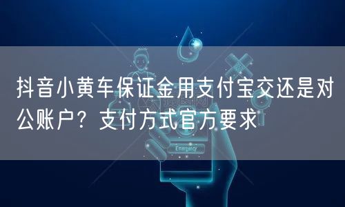 抖音小黄车保证金用支付宝交还是对公账户?支付方式官方要求