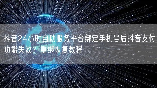 抖音24小时自助服务平台绑定手机号后抖音支付功能失效？重绑恢复教程