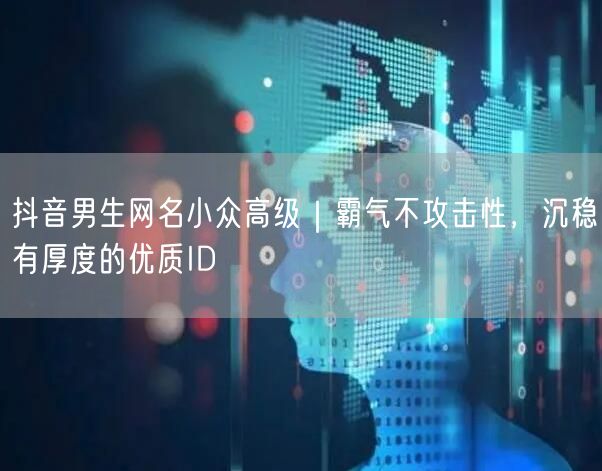 抖音男生网名小众高级|霸气不攻击性,沉稳有厚度的优质ID