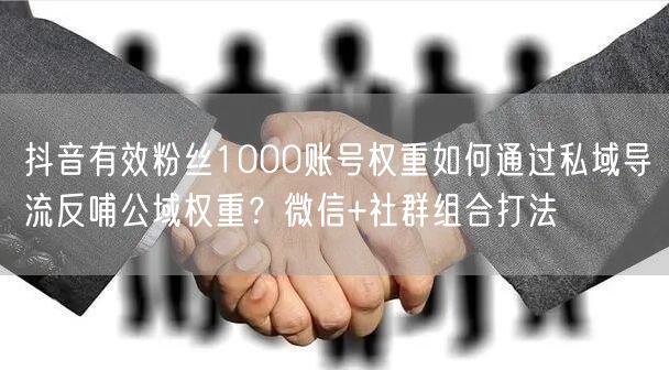 抖音有效粉丝1000账号权重如何通过私域导流反哺公域权重?微信+社群组合打法