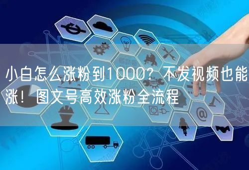 小白怎么涨粉到1000？不发视频也能涨！图文号高效涨粉全流程