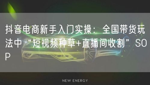 抖音电商新手入门实操:全国带货玩法中“短视频种草+直播间收割”SOP