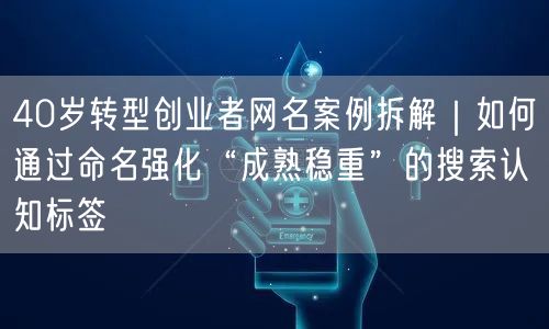40岁转型创业者网名案例拆解|如何通过命名强化“成熟稳重”的搜索认知标签